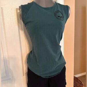 Harley Davidson, sleeveless shirt, back zip with airy mesh at top